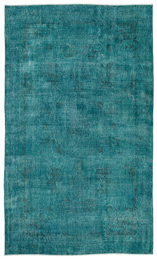 Atina Turquoise Vintage Wool Handmade Area Rug 5'6" x 9'5"