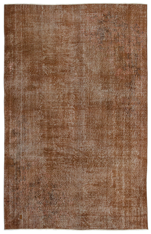 Atina Brown Vintage Wool Handmade Area Rug 5'8" x 9'0"