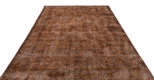 Atina Brown Vintage Wool Handmade Area Rug 6'4" x 10'2"