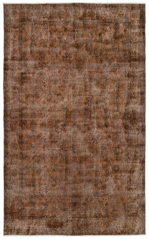 Atina Brown Vintage Wool Handmade Area Rug 6'4" x 10'2"