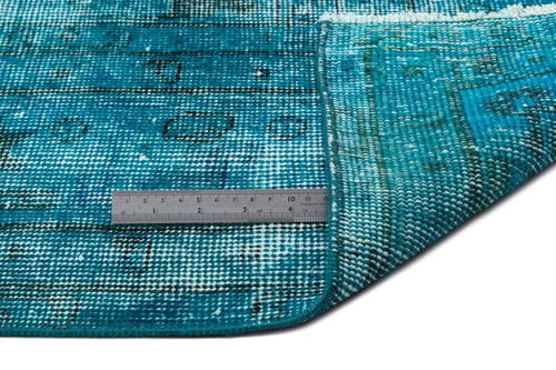 Atina Turquoise Vintage Wool Handmade Area Rug 6'9" x 10'9"