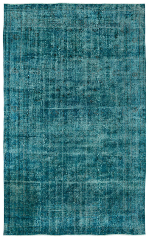 Atina Turquoise Vintage Wool Handmade Area Rug 6'9" x 10'9"