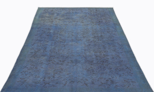 Atina Blue Vintage Wool Handmade Area Rug 4'10" x 8'4"
