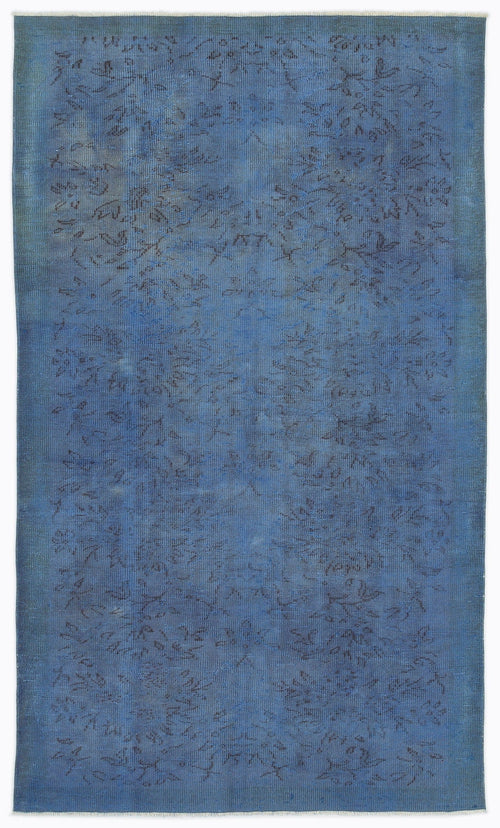 Atina Blue Vintage Wool Handmade Area Rug 4'10" x 8'4"