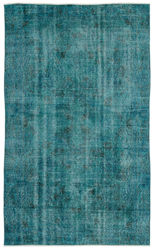 Atina Turquoise Vintage Wool Handmade Area Rug 5'3" x 8'8"