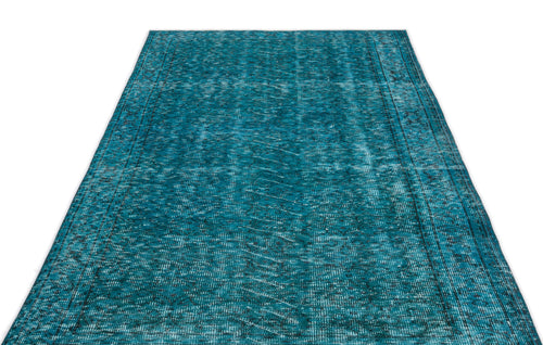 Atina Turquoise Vintage Wool Handmade Area Rug 4'9" x 8'4"
