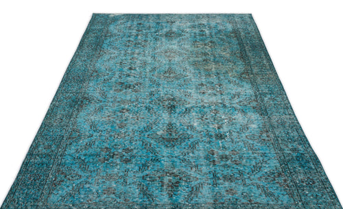 Atina Turquoise Vintage Wool Handmade Area Rug 4'10" x 8'8"