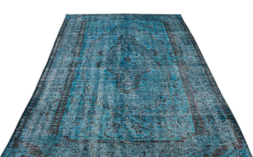 Atina Turquoise Vintage Wool Handmade Area Rug 5'0" x 8'6"