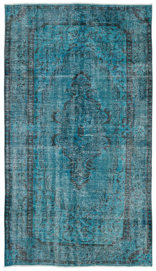 Atina Turquoise Vintage Wool Handmade Area Rug 5'0" x 8'6"