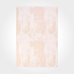 Modern Bamboo Area Rug – Machine Made Cream Viscose Carpet With Overlocked Edge