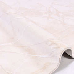 Modern Bamboo Area Rug – Machine Made Cream Viscose Rug with Overlocked Edge