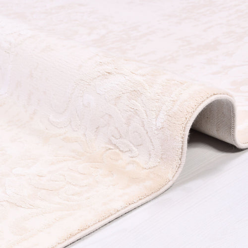 Vintage Bamboo Area Rug – Machine Made Cream Rug with 11 mm Pile Height