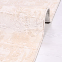 Millia Cream Modern Bamboo Viscose Machine Made Area Rug
