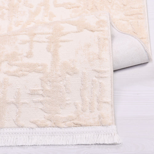 Millia Cream Modern Bamboo Viscose Machine Made Area Rug