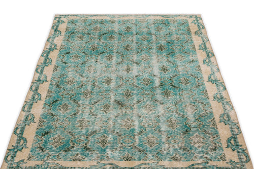 Atina Turquoise Vintage Wool Handmade Area Rug 3'8" x 6'8"