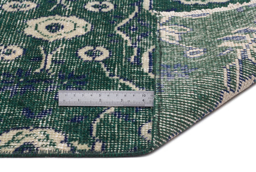 Atina Green Vintage Wool Handmade Area Rug 3'8" x 6'7"