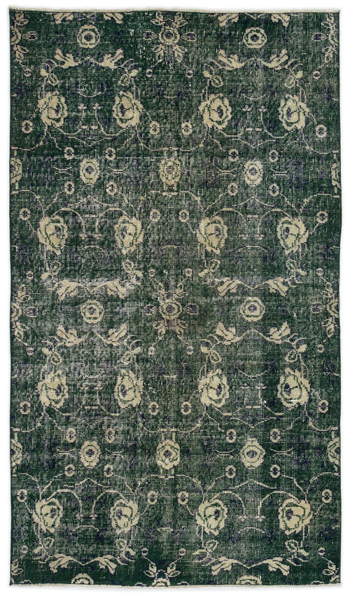 Atina Green Vintage Wool Handmade Area Rug 3'8" x 6'7"