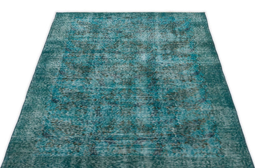 Atina Turquoise Vintage Wool Handmade Area Rug 3'8" x 6'5"
