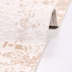 Modern Bamboo Area Rug – Machine Made Cream Color Rug with Soft Pile Carpet