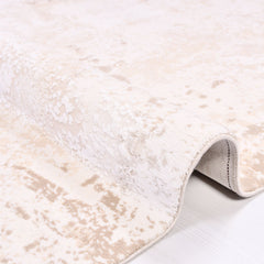 Modern Bamboo Area Rug – Machine Made Cream Color Rug with Soft Pile Carpet