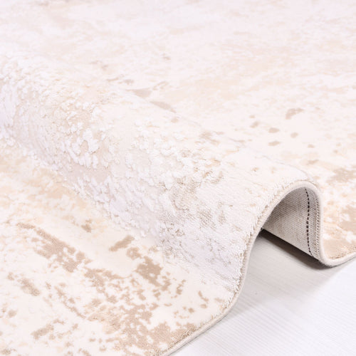 Modern Bamboo Area Rug – Machine Made Cream Color Rug with Soft Pile Carpet