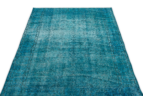 Atina Turquoise Vintage Wool Handmade Area Rug 3'10" x 6'10"