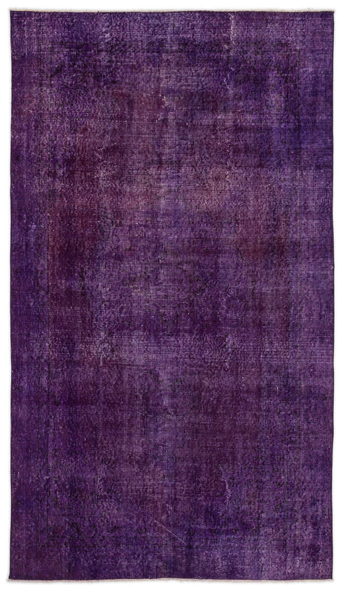 Atina Purple Vintage Wool Handmade Area Rug 4'9" x 8'5"