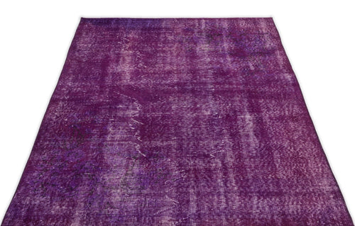Atina Purple Vintage Wool Handmade Area Rug 4'0" x 7'1"