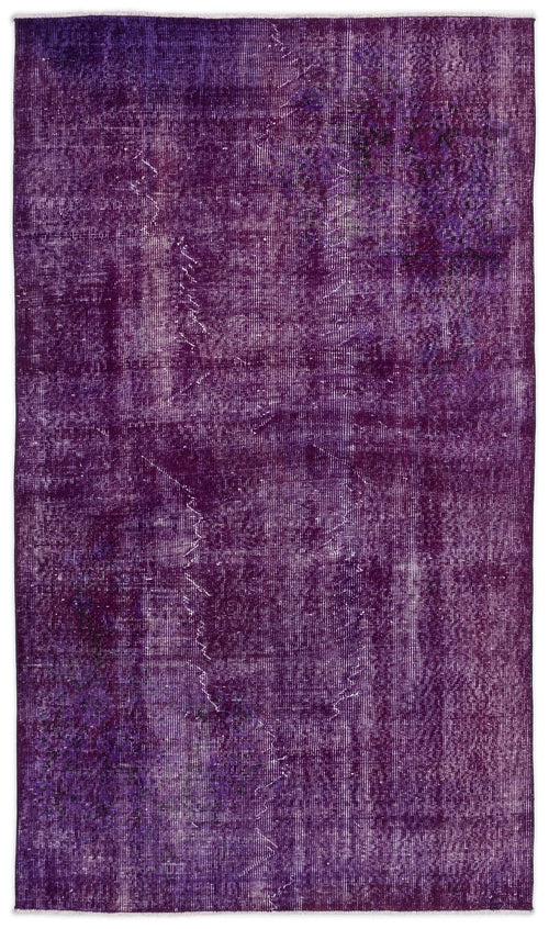 Atina Purple Vintage Wool Handmade Area Rug 4'0" x 7'1"