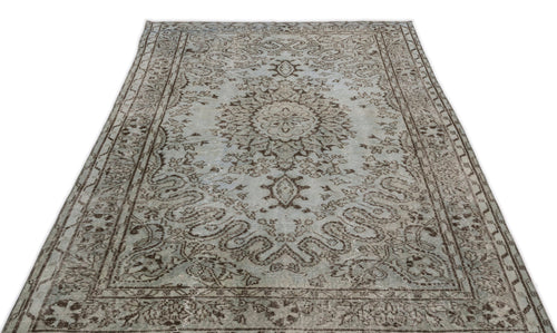 Atina Grey Vintage Wool Handmade Area Rug 5'4" x 8'7"