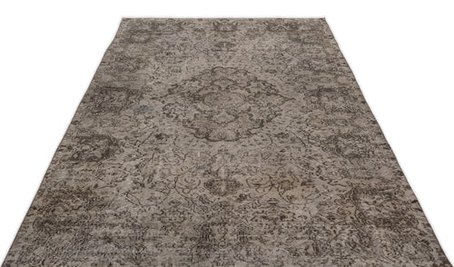 Atina Grey Vintage Wool Handmade Area Rug 5'4" x 9'2"