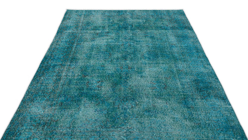 Atina Turquoise Vintage Wool Handmade Area Rug 5'3" x 8'10"