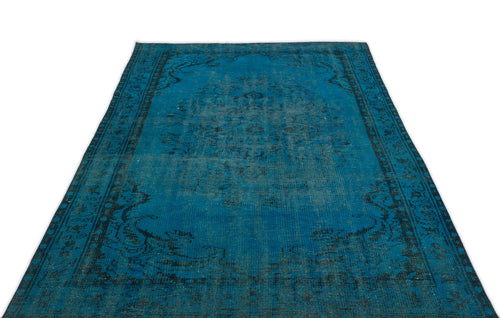 Atina Turquoise Vintage Wool Handmade Area Rug 5'2" x 8'6"