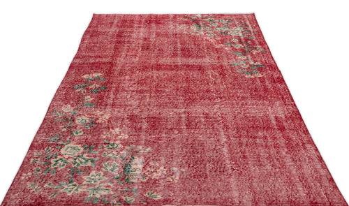Atina Red Vintage Wool Handmade Area Rug 5'7" x 9'3"
