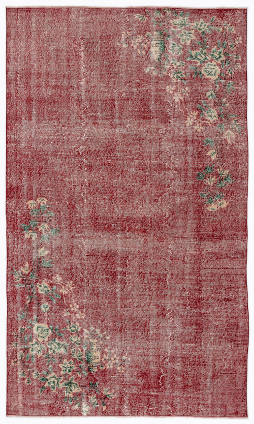 Atina Red Vintage Wool Handmade Area Rug 5'7" x 9'3"