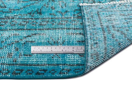 Atina Turquoise Vintage Wool Handmade Area Rug 5'10" x 9'6"