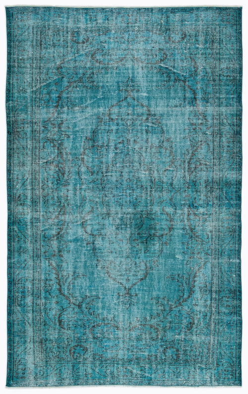 Atina Turquoise Vintage Wool Handmade Area Rug 5'10" x 9'6"