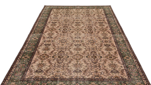 Atina Beige Vintage Wool Handmade Area Rug 5'10" x 9'3"