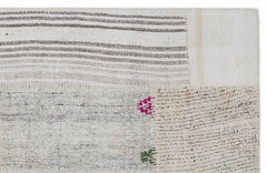 Teselya 1464 Beige Striped Wool Handmade Area Rug 3'11" x 5'11"