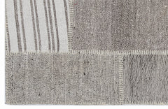 Teselya 1464 Beige Striped Wool Handmade Area Rug 3'11" x 5'11"