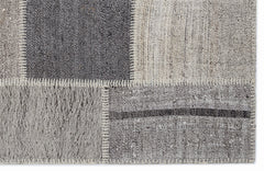 Teselya 1464 Beige Striped Wool Handmade Area Rug 3'11" x 5'11"