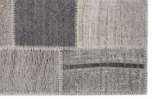 Teselya 1464 Beige Striped Wool Handmade Area Rug 3'11" x 5'11"