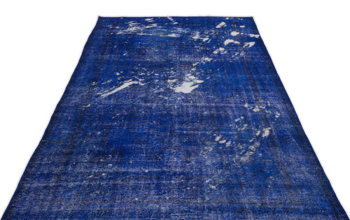 Atina Blue Vintage Wool Handmade Area Rug 5'2" x 9'7"