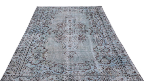 Atina Blue Vintage Wool Handmade Area Rug 5'5" x 8'11"