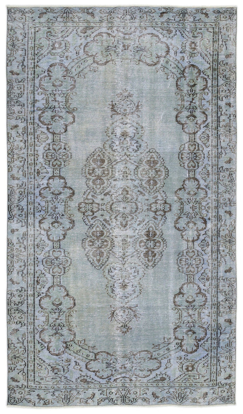 Atina Blue Vintage Wool Handmade Area Rug 5'5" x 8'11"