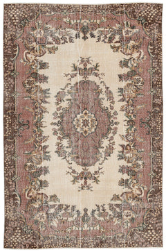 Atina Brown Classic Wool Handmade Area Rug 6'6" x 9'9"