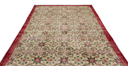 Atina Cream Vintage Wool Handmade Area Rug 6'7" x 10'6"