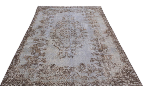 Atina Blue Vintage Wool Handmade Area Rug 5'3" x 9'3"