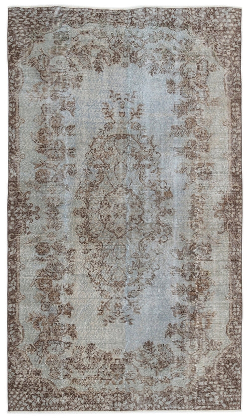 Atina Blue Vintage Wool Handmade Area Rug 5'3" x 9'3"