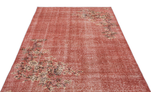 Atina Pink Vintage Wool Handmade Area Rug 4'10" x 8'1"